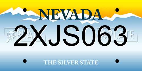 2XJS063 Nevada License Plate