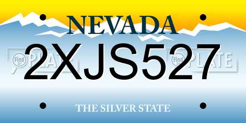 2XJS527 Nevada License Plate