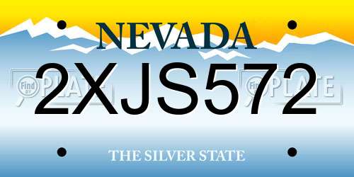 2XJS572 Nevada License Plate