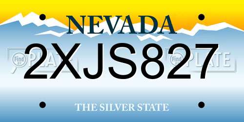 2XJS827 Nevada License Plate