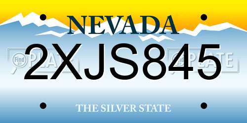 2XJS845 Nevada License Plate