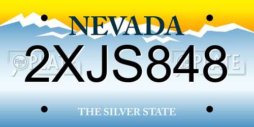 2XJS848 Nevada License Plate