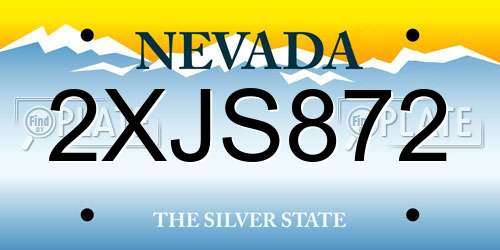2XJS872 Nevada License Plate