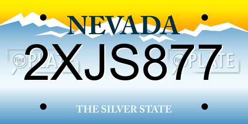2XJS877 Nevada License Plate