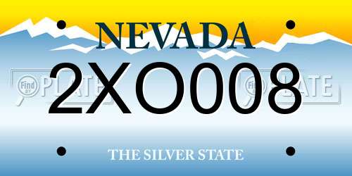 2XO008 Nevada License Plate