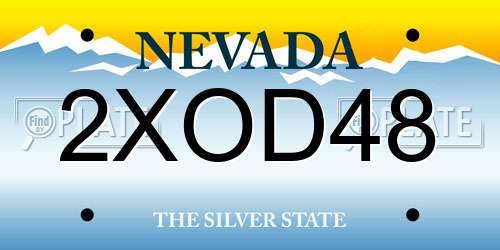 2XOD48 Nevada License Plate