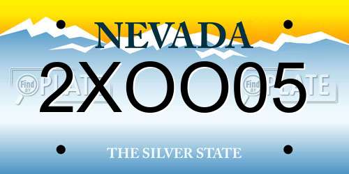 2XOO05 Nevada License Plate