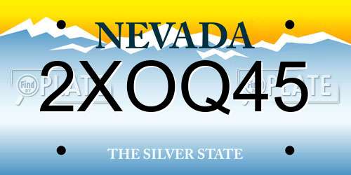 2XOQ45 Nevada License Plate