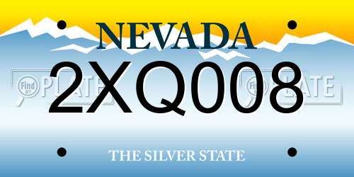 2XQ008 Nevada License Plate