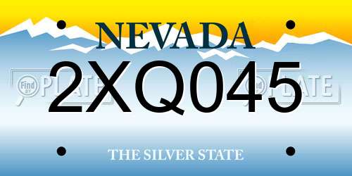 2XQ045 Nevada License Plate