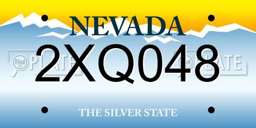 2XQ048 Nevada License Plate