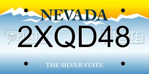 2XQD48 Nevada License Plate