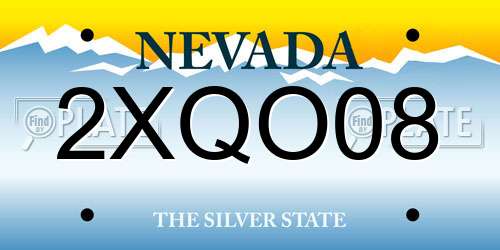 2XQO08 Nevada License Plate