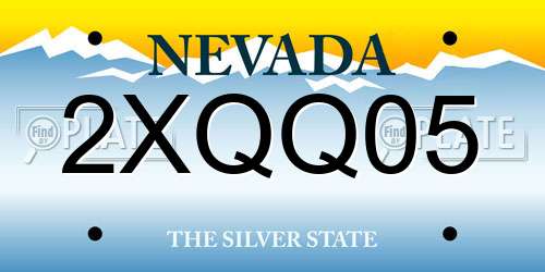 2XQQ05 Nevada License Plate