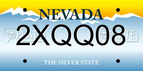 2XQQ08 Nevada License Plate