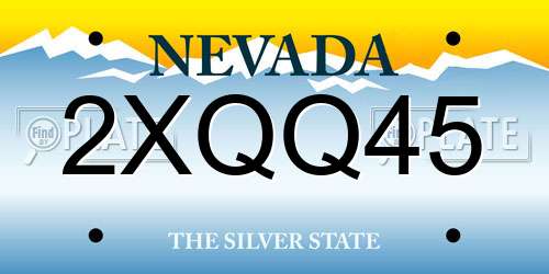 2XQQ45 Nevada License Plate
