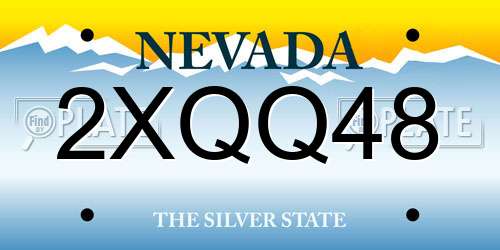 2XQQ48 Nevada License Plate