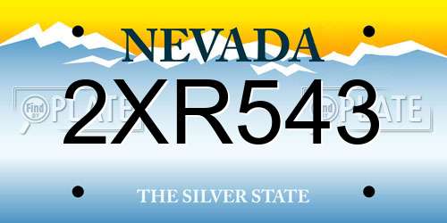 2XR543 Nevada License Plate