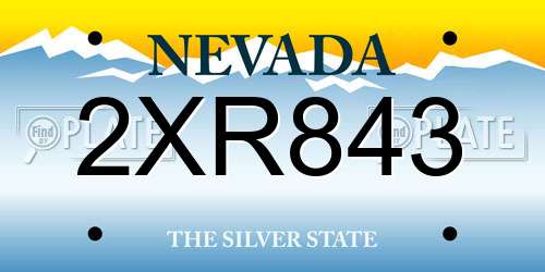 2XR843 Nevada License Plate