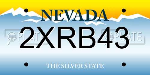 2XRB43 Nevada License Plate