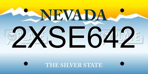 2XSE642 Nevada License Plate