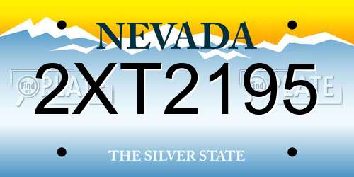 2XT2195 Nevada License Plate