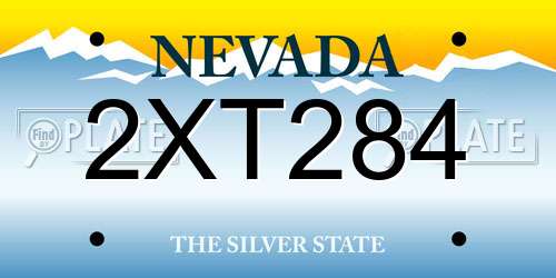 2XT284 Nevada License Plate