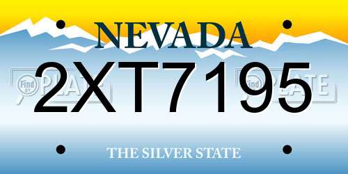2XT7195 Nevada License Plate