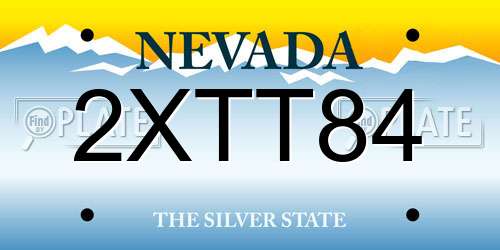 2XTT84 Nevada License Plate