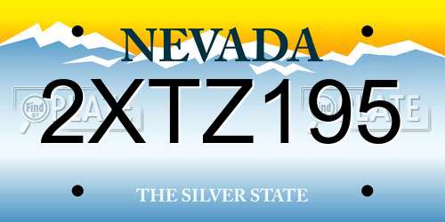 2XTZ195 Nevada License Plate