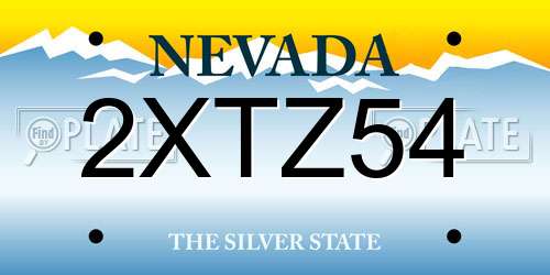 2XTZ54 Nevada License Plate