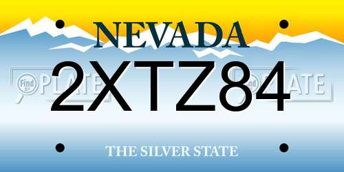 2XTZ84 Nevada License Plate