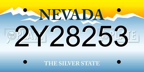 2Y28253 Nevada License Plate