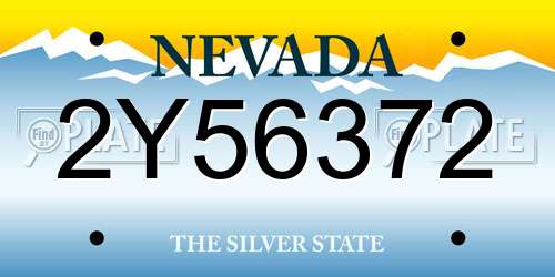 2Y56372 Nevada License Plate