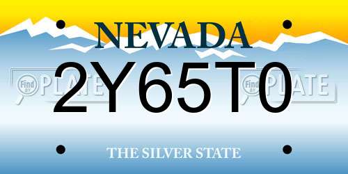 2Y65T0 Nevada License Plate