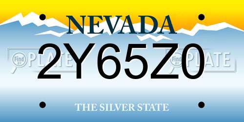 2Y65Z0 Nevada License Plate