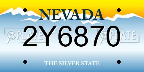 2Y6870 Nevada License Plate