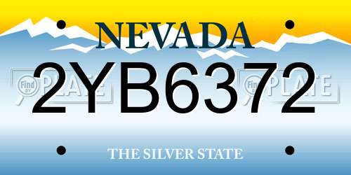 2YB6372 Nevada License Plate