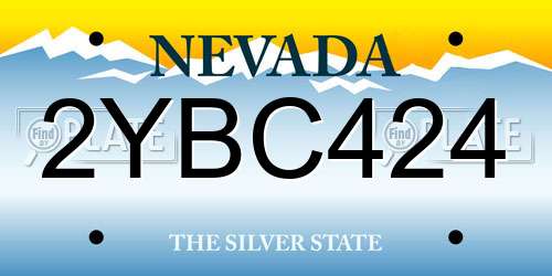2YBC424 Nevada License Plate