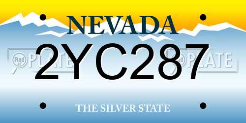 2YC287 Nevada License Plate