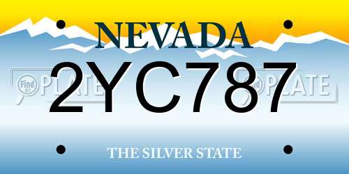2YC787 Nevada License Plate