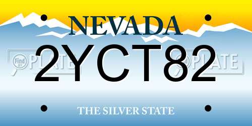 2YCT82 Nevada License Plate