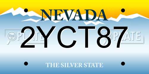 2YCT87 Nevada License Plate