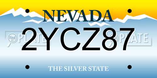2YCZ87 Nevada License Plate