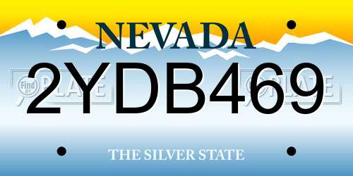 2YDB469 Nevada License Plate