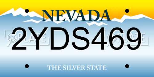 2YDS469 Nevada License Plate