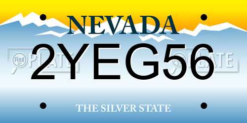 2YEG56 Nevada License Plate