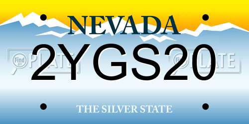 2YGS20 Nevada License Plate