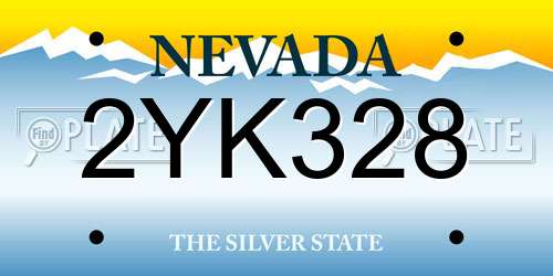 2YK328 Nevada License Plate