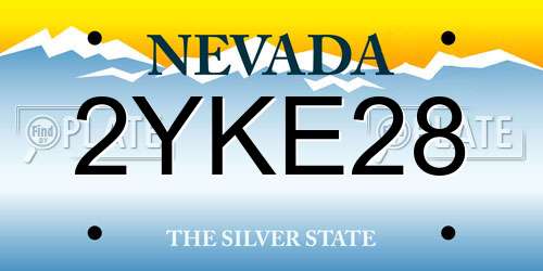 2YKE28 Nevada License Plate